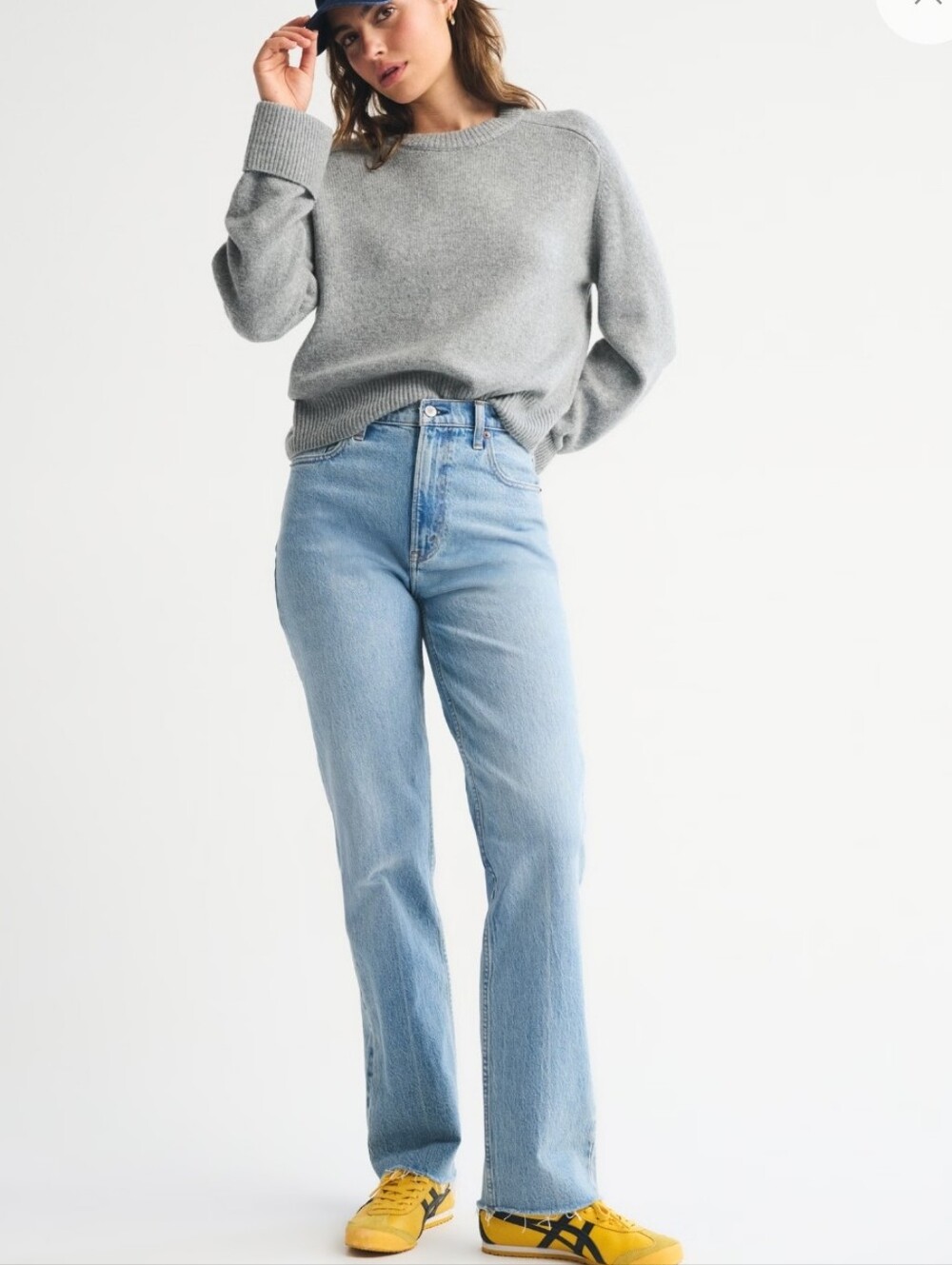 Abercrombie 90s Ultra High Rise Straight Jeans Curve Love Sz 6/28 Regular